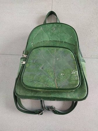 Veganer Rucksack Fake Leder, grün, Thamon London