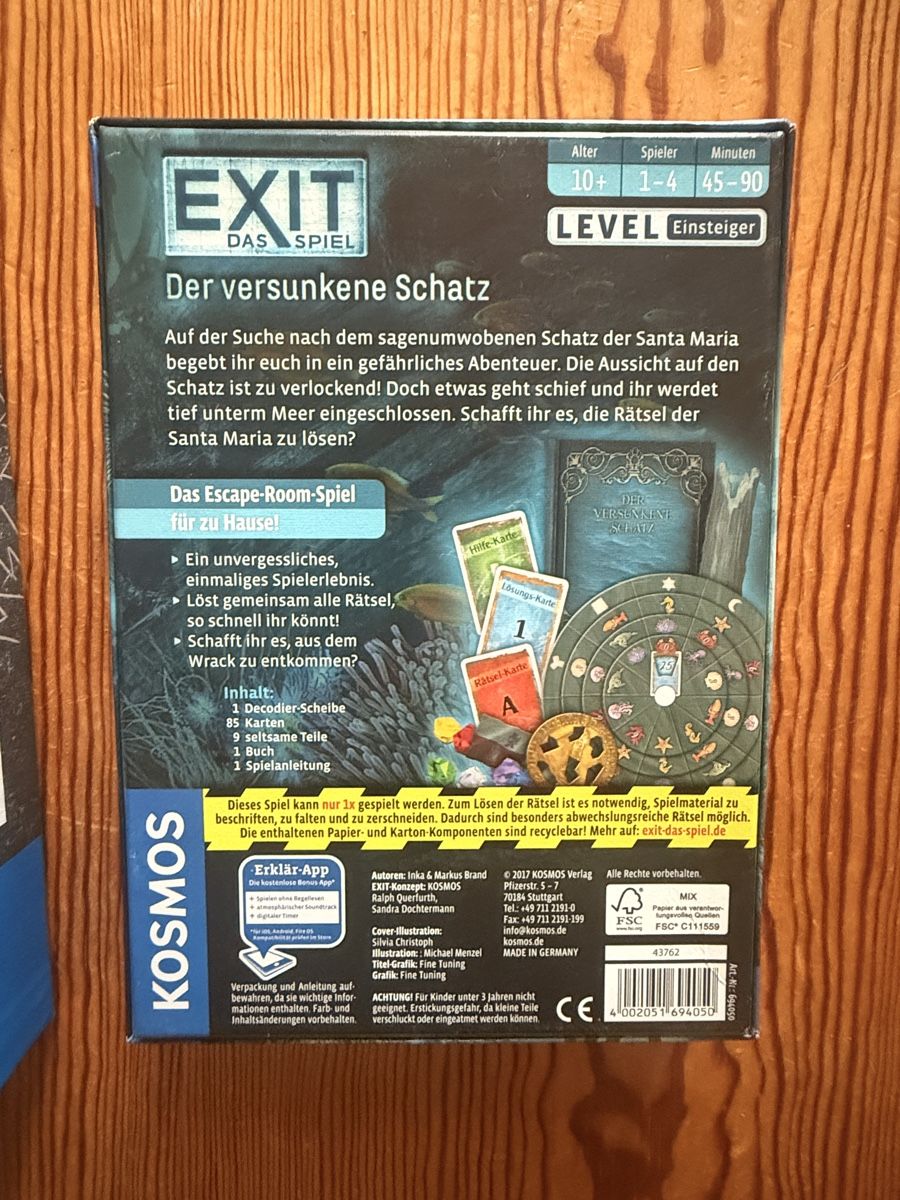 Giochi: EXIT Escape Game 2er Spielset – Usato da Elsau venduto da mintgreen1 1