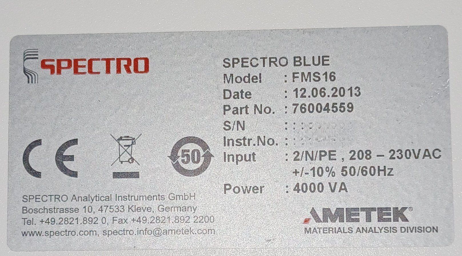 Laborzubehör: Spectro Blue ICP-OES FMS16 – Gebraucht aus Niederdorf von LeptonAG_Labor 5