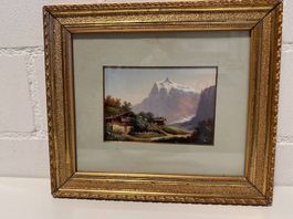 Ölgemälde, Wetterhorn Grindelwald, um 1880, sign. A. Sch.