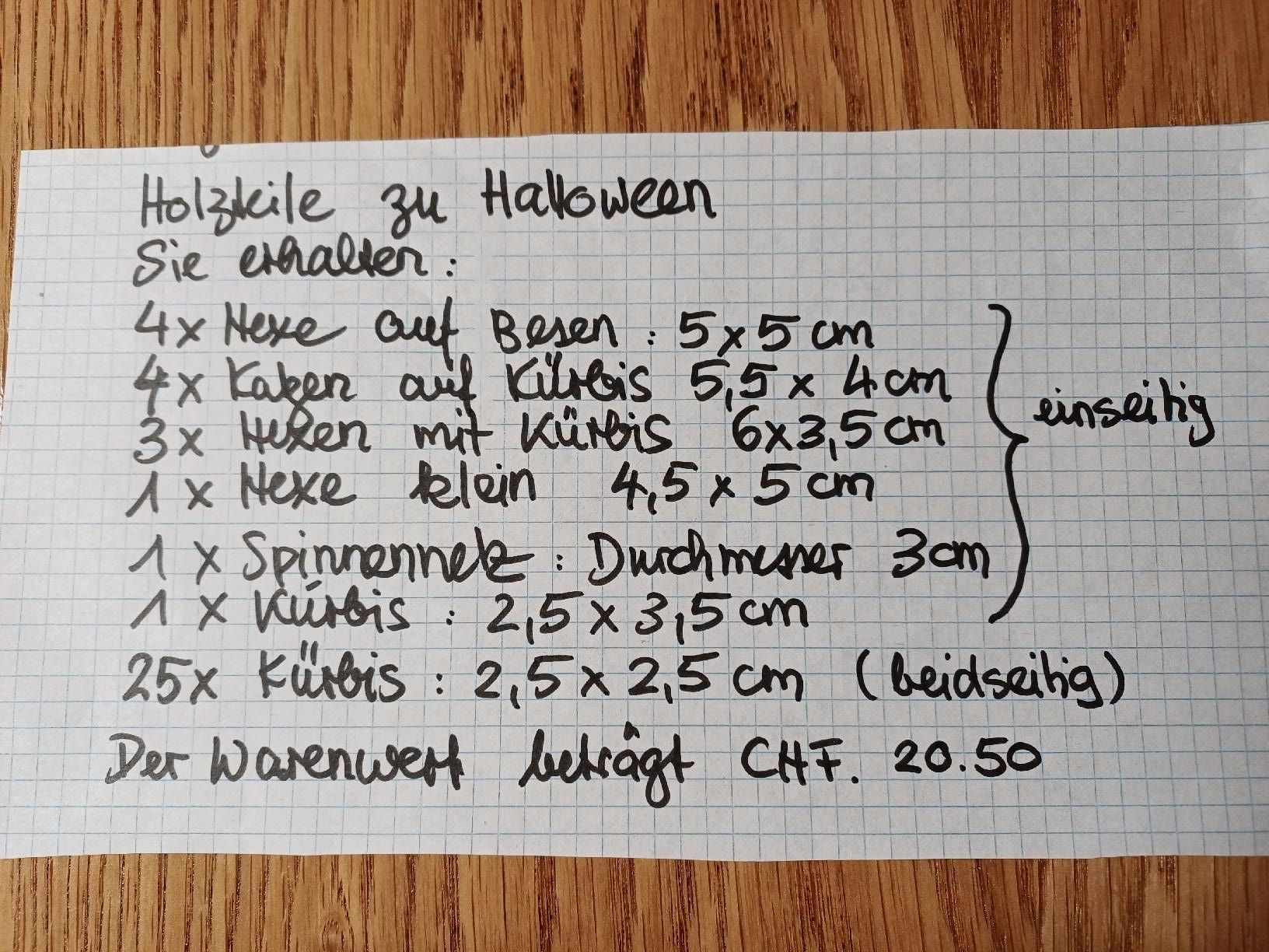 Alle Dekorationen: 39 Holzteile zu Halloween – Neu (gemäss Beschreibung) aus Gächliwil von lesidees 5