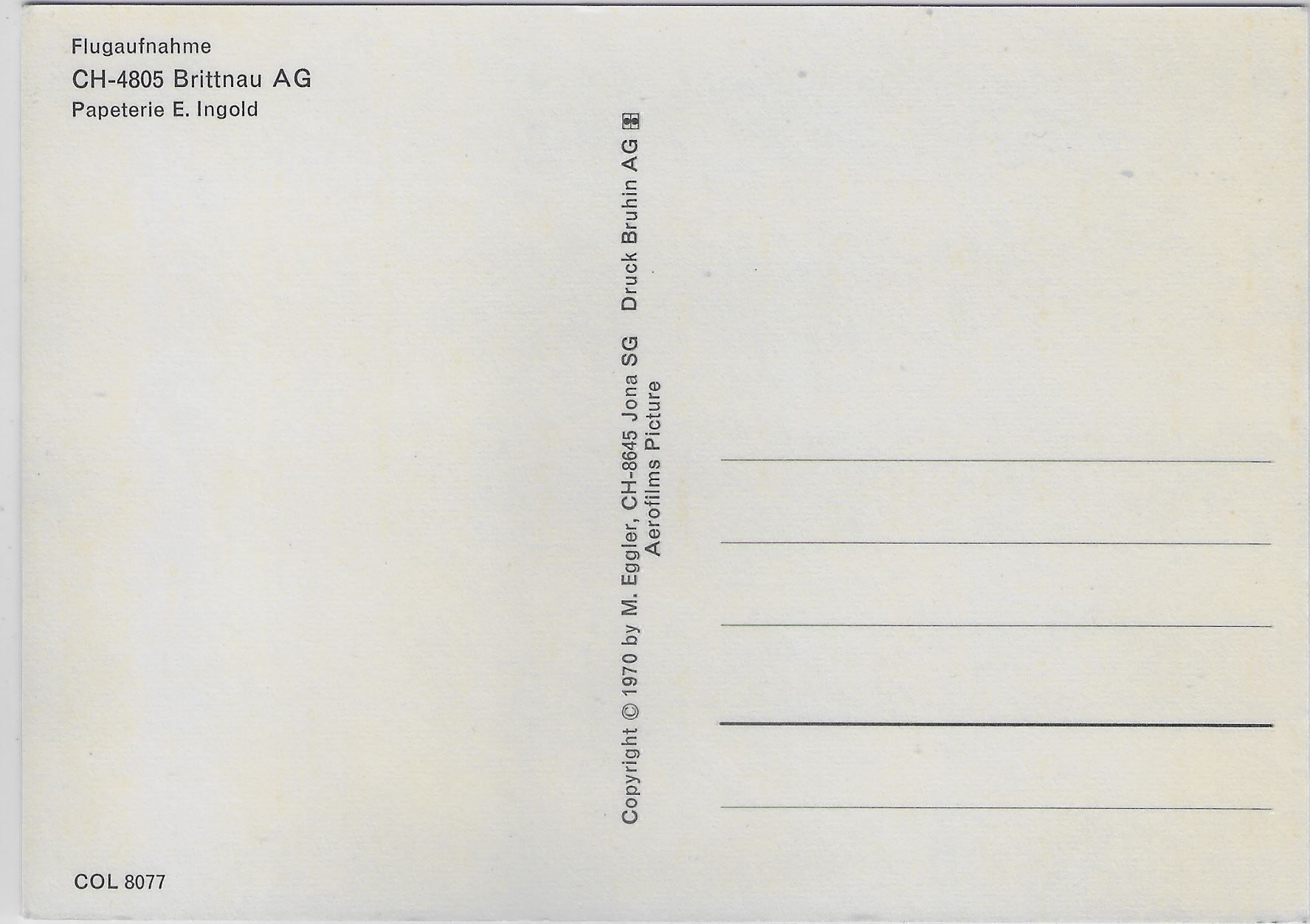 Cartoline postali: Flugaufnahme Brittnau AG – Antico da Ettingen venduto da Kartenplanet 1