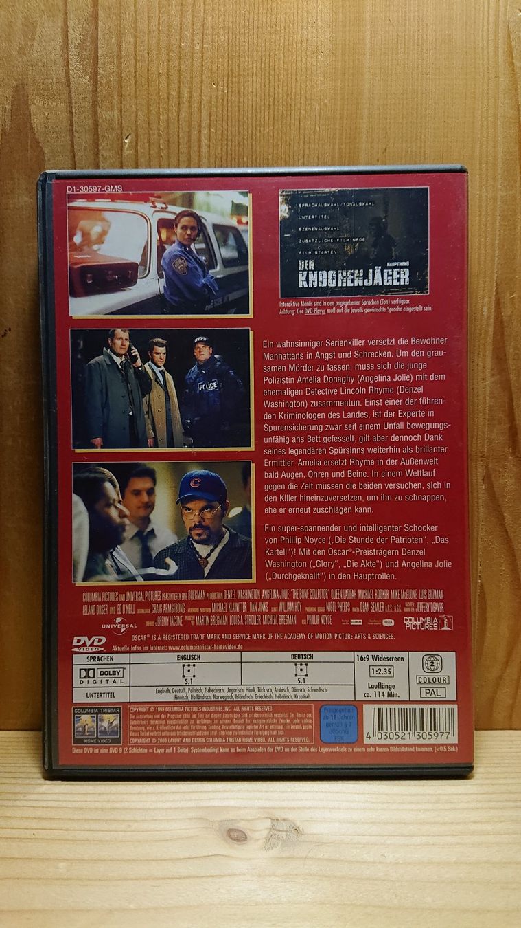 Tutti i DVDs: DER KNOCHENJÄGER DVD mit Denzel Washington – Usato da Wilderswil venduto da Exebub 1
