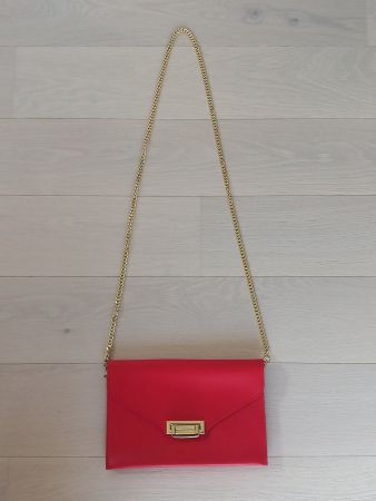 Sac à mains en cuir rouge