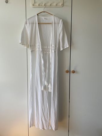 Manor Woman, Luftiger Weisser Maxi-Kimono/Strandkleid, Gr XS