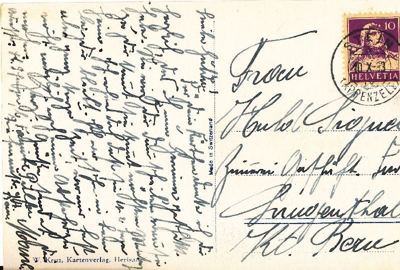 Cartoline postali: Waldstatt - Hundwilerbrücke + 1933 – Usato da Emmenbrücke venduto da teestube 1