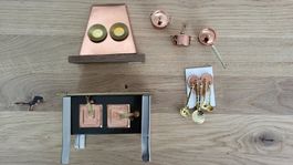 Puppenstubenküche Kupfer mit Zubehör guter Zustand