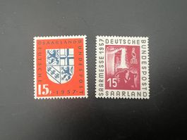 Saar  1956 Mi. Nr. 400+379  *  mit Erstfalz (4889)