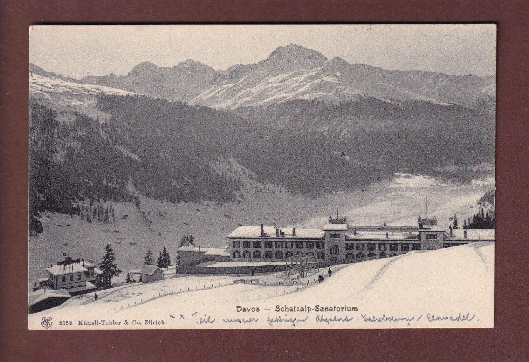 Cartoline postali: DAVOS - Schatzalp-Sanatorium - 1928 – Usato da Pully venduto da nicecards