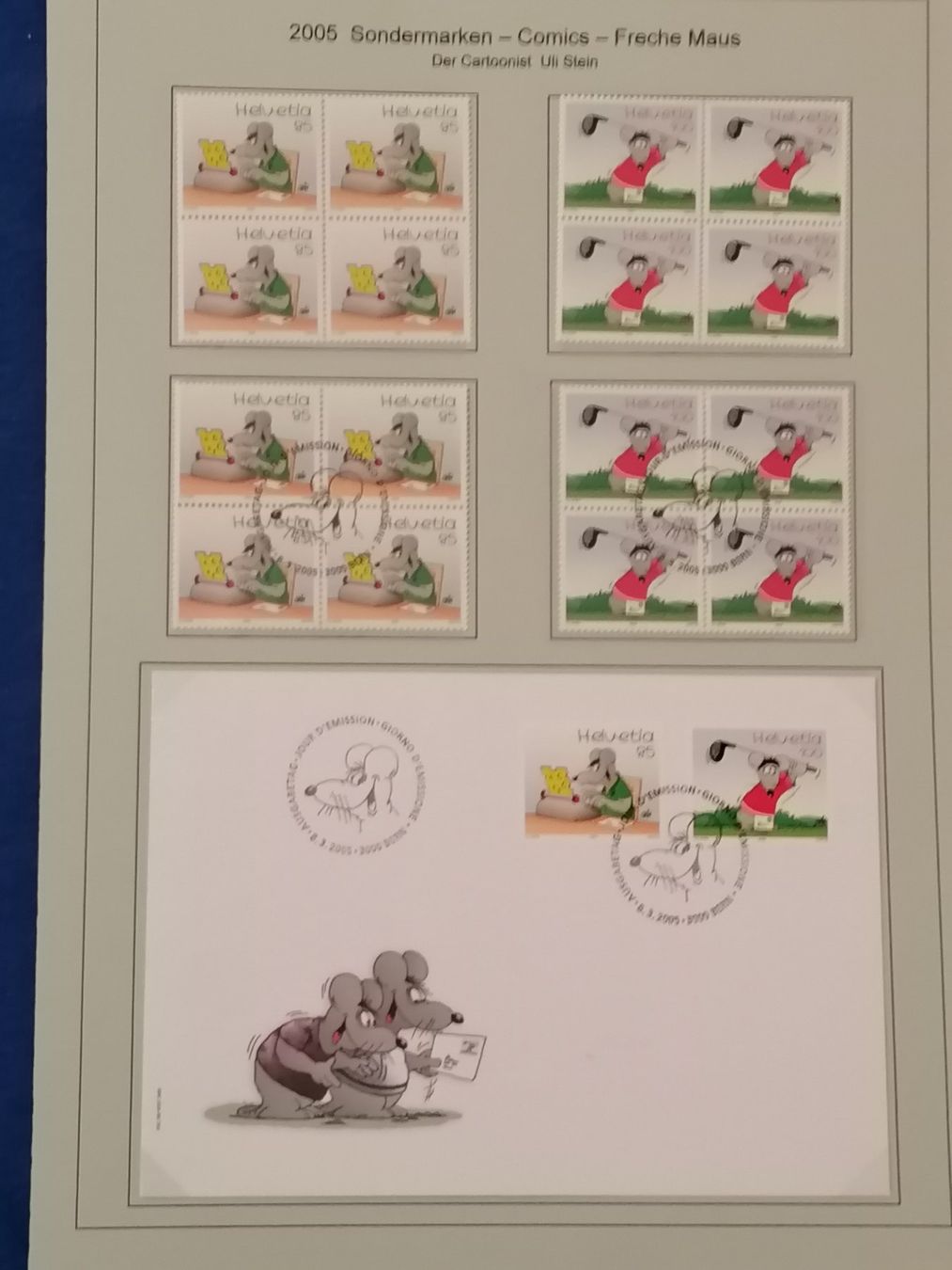Tutti i francobolli: Sondermarken Comics von 2003, 2004, 2005 u.a.Uli Stein/Diddl – Usato da Wangen an der Aare venduto da Ute 1
