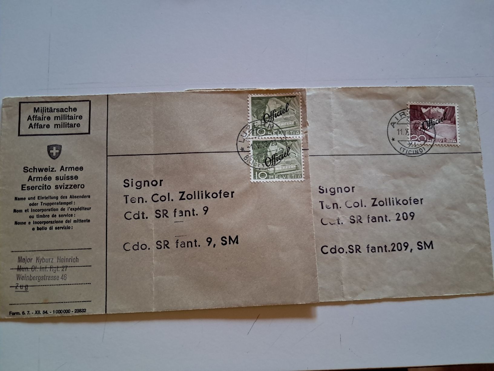 Buste & buste per spedizione: esercito Svizzero – Usato da Gorduno venduto da ema_7yhp