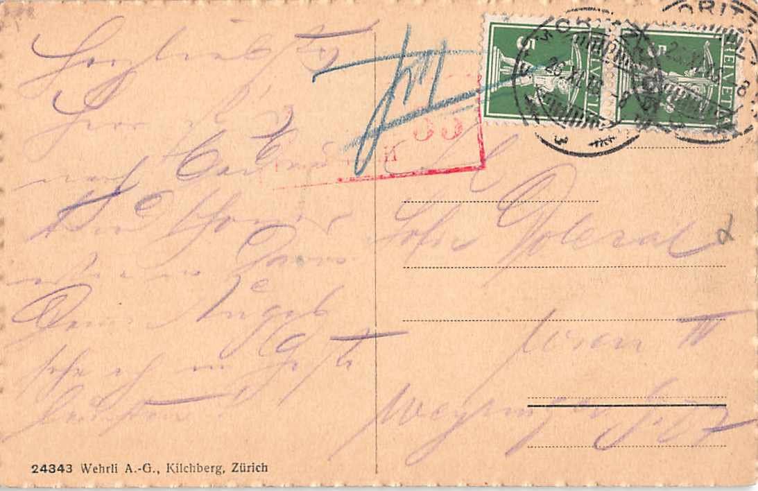 Cartoline postali: GRUSS aus ST. MORITZ, SKIJÖRING 1918 – Usato da Lufingen venduto da philatelieshop 1