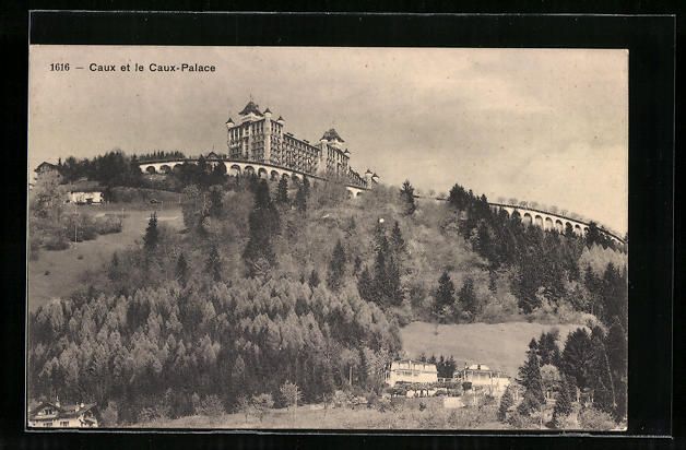 Ansichtskarten: AK Caux, Caux-Palace, Viaduc, 1912 – Gebraucht aus Berlin von bartko-reher