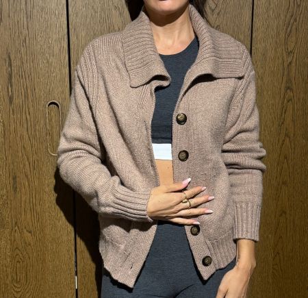 Knitted Cardigan, Beige, Buttoned, Like New