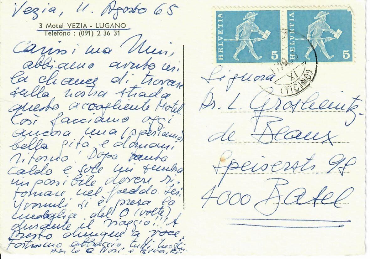Cartoline postali: Motel Vezia Lugano – Usato da Hochdorf venduto da Ziegel-16 1