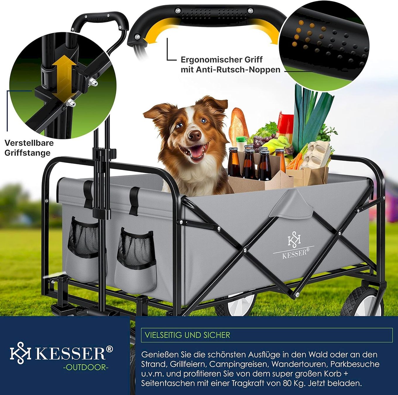 Altro in Utensili da giardino: KESSER Bollerwagen Faltbar Grau – Nuovo e nell'imballaggio originale da Bottighofen venduto da zaap 8