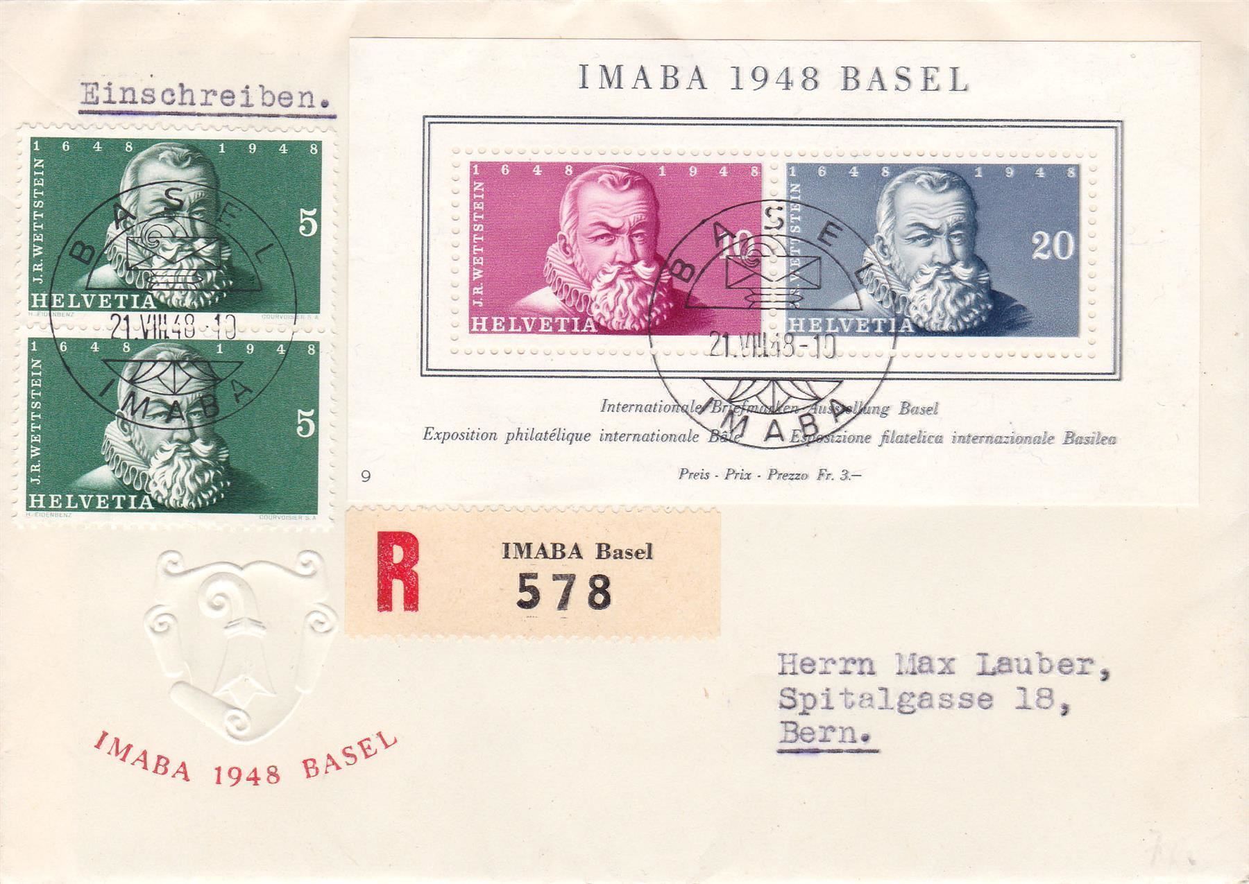 Alle Briefmarken: W31, Imaba Block auf R-FDC, SBK 120.- – Gebraucht aus Wenslingen von riger11
