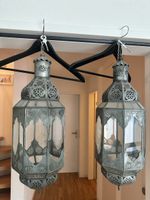 2 orientalische Laternen aus Metall & Glas – ca. 60 cm