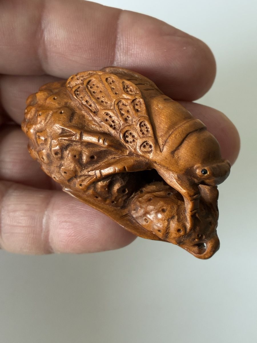 Statuette: Japon netsuke en bois de buis objet traditionnel – Usato da St-Aubin-Sauges venduto da asianart