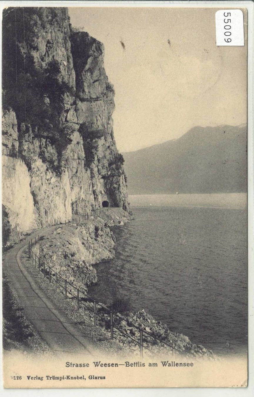 Cartoline postali: Strasse Weesen-Bettlis am Walensee – Usato da Ettingen venduto da Kartenplanet