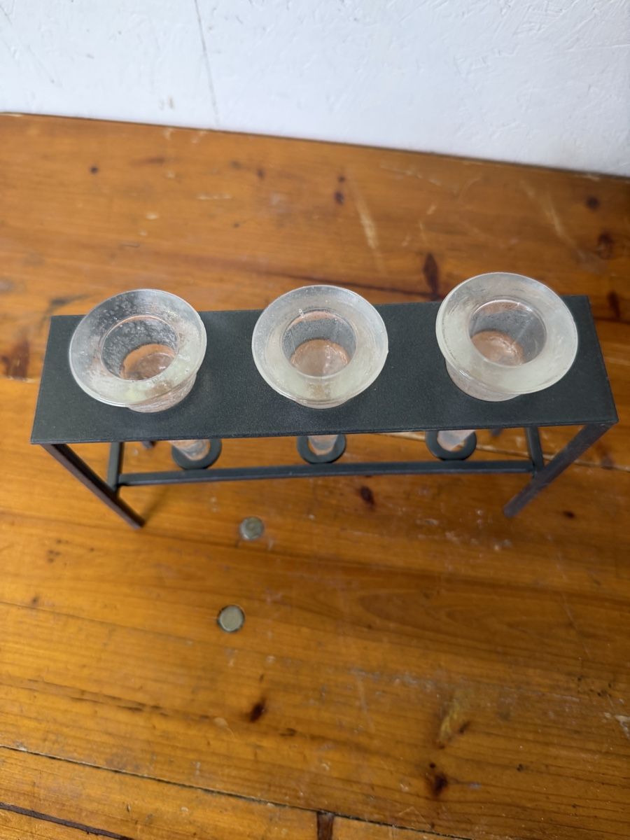 Portacandele: 3er Teelichthalter Glas Metall – Nuovo (secondo la descrizione) da Gurmels venduto da SwissShop21 2