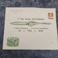 Luftpost Bellizona 1er Poste Zürich 1927