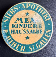 Kleine alte Blechdose MEA Kindersalbe Stern Apotheke Probe