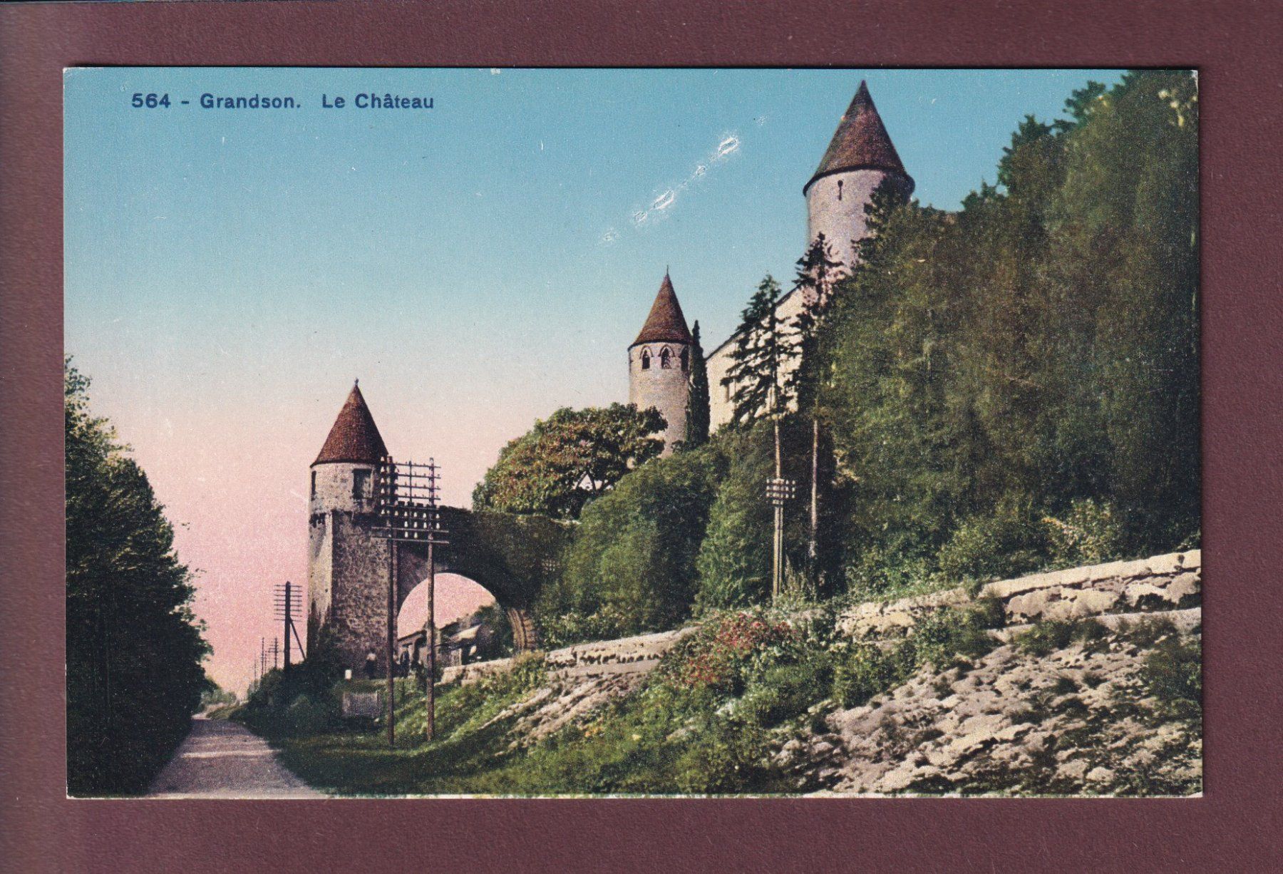 Cartoline postali: GRANDSON - Château - "comète" dans le ciel – Usato da Pully venduto da nicecards