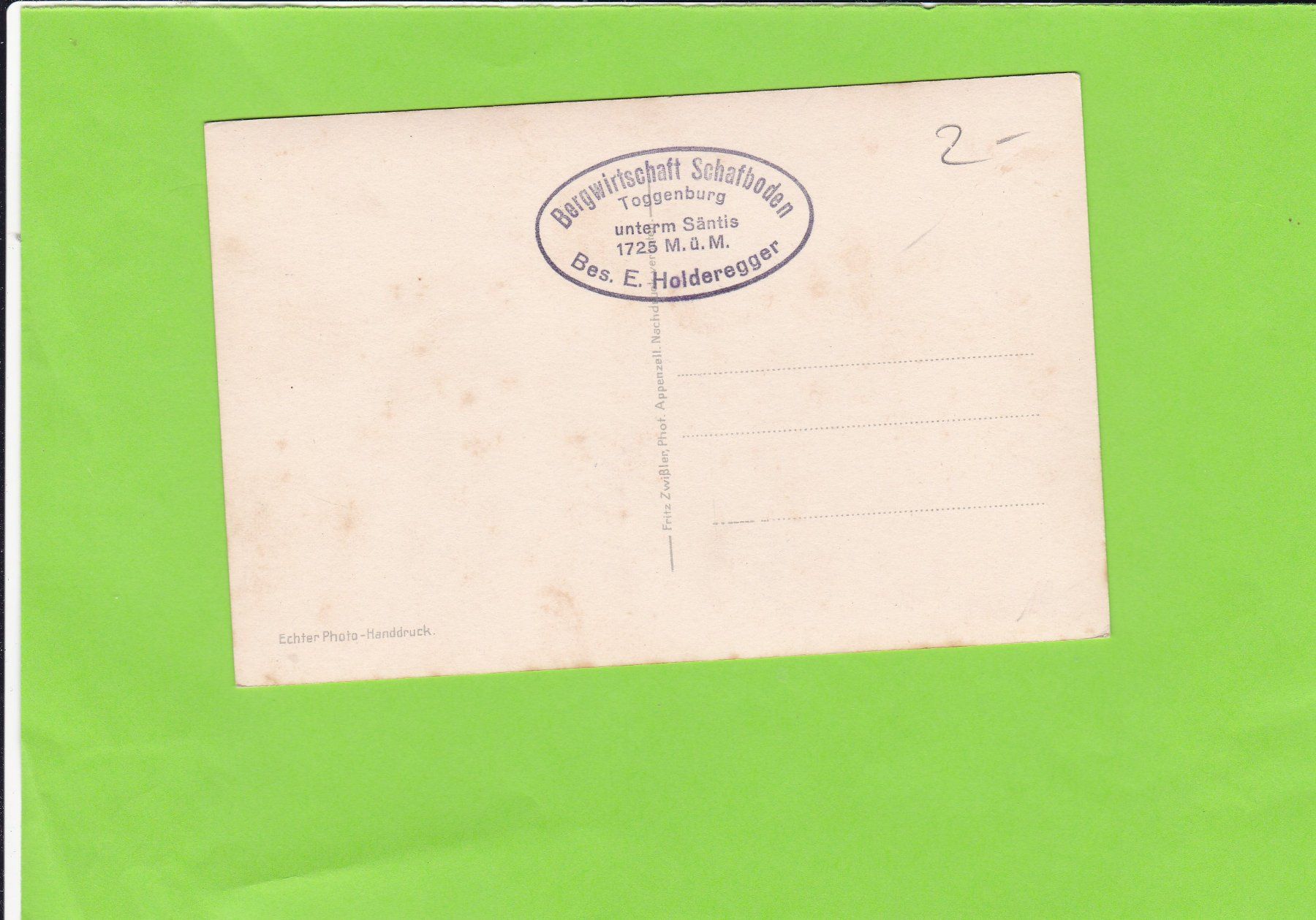 Cartoline postali: Lisengrat-Säntis – Usato da St. Peterzell venduto da neckertal 1