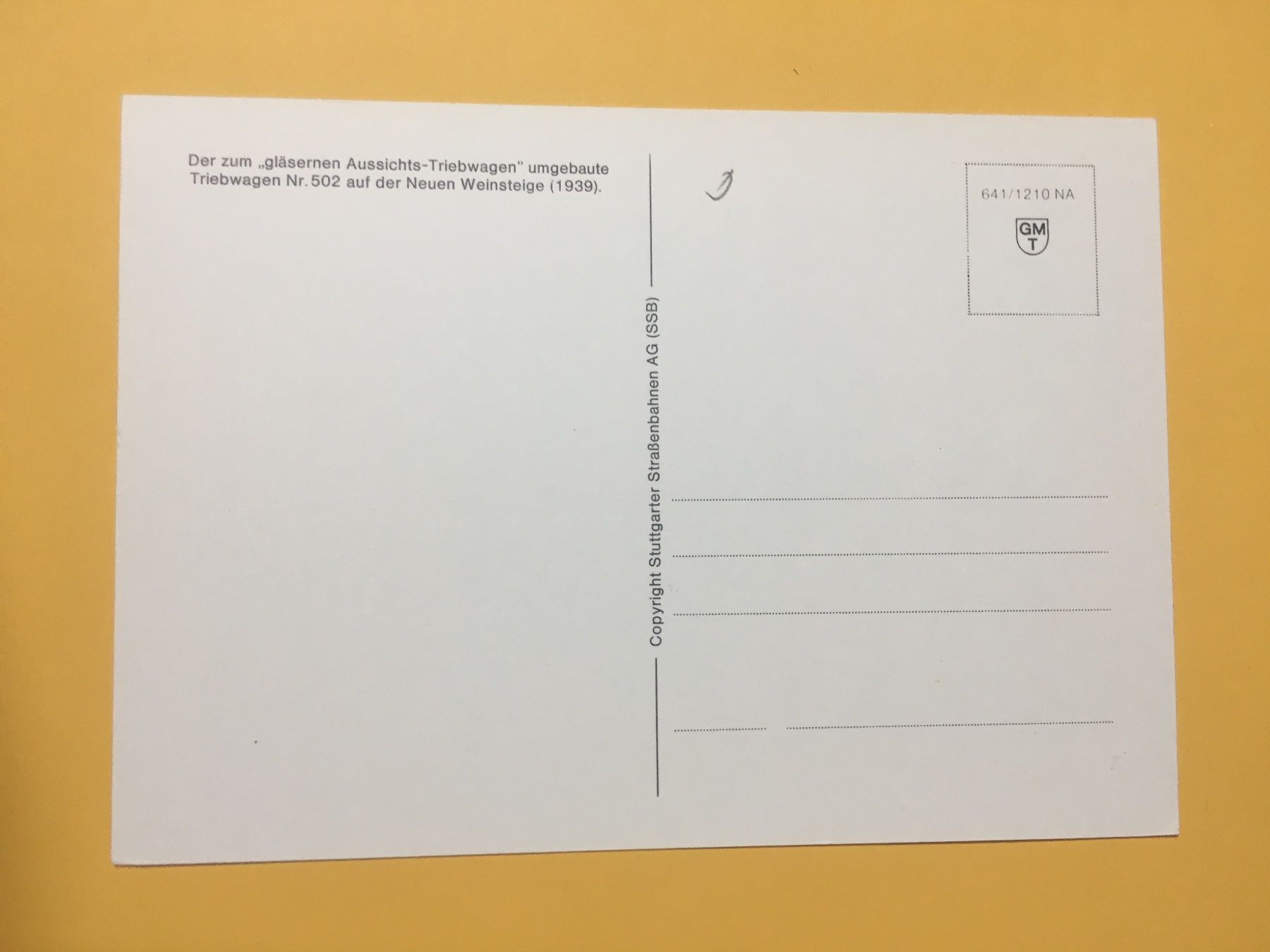 Cartoline postali: Strassenbahn Aussicht Wagen ob Stuttgart – Usato da Küttigen venduto da Melisch1000 1