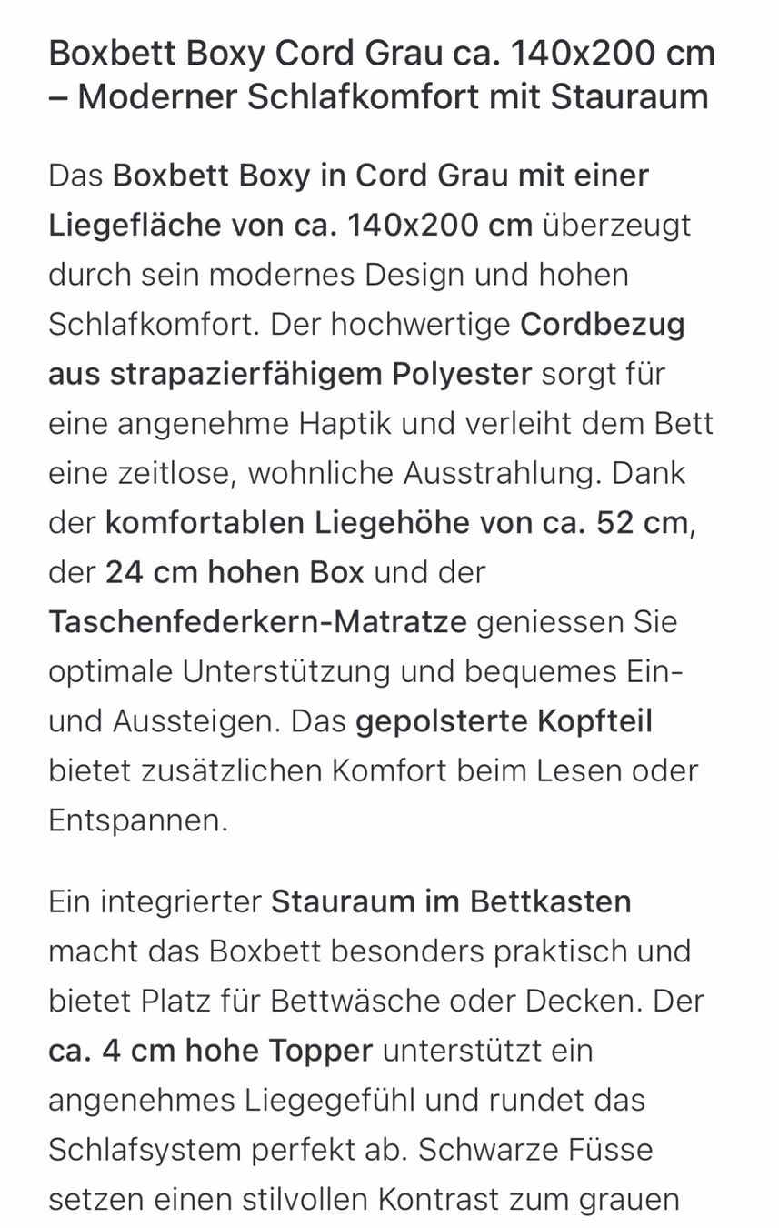 Mömax Betten: Boxspringbett – Neu und originalverpackt aus Uzwil von maik1990 4