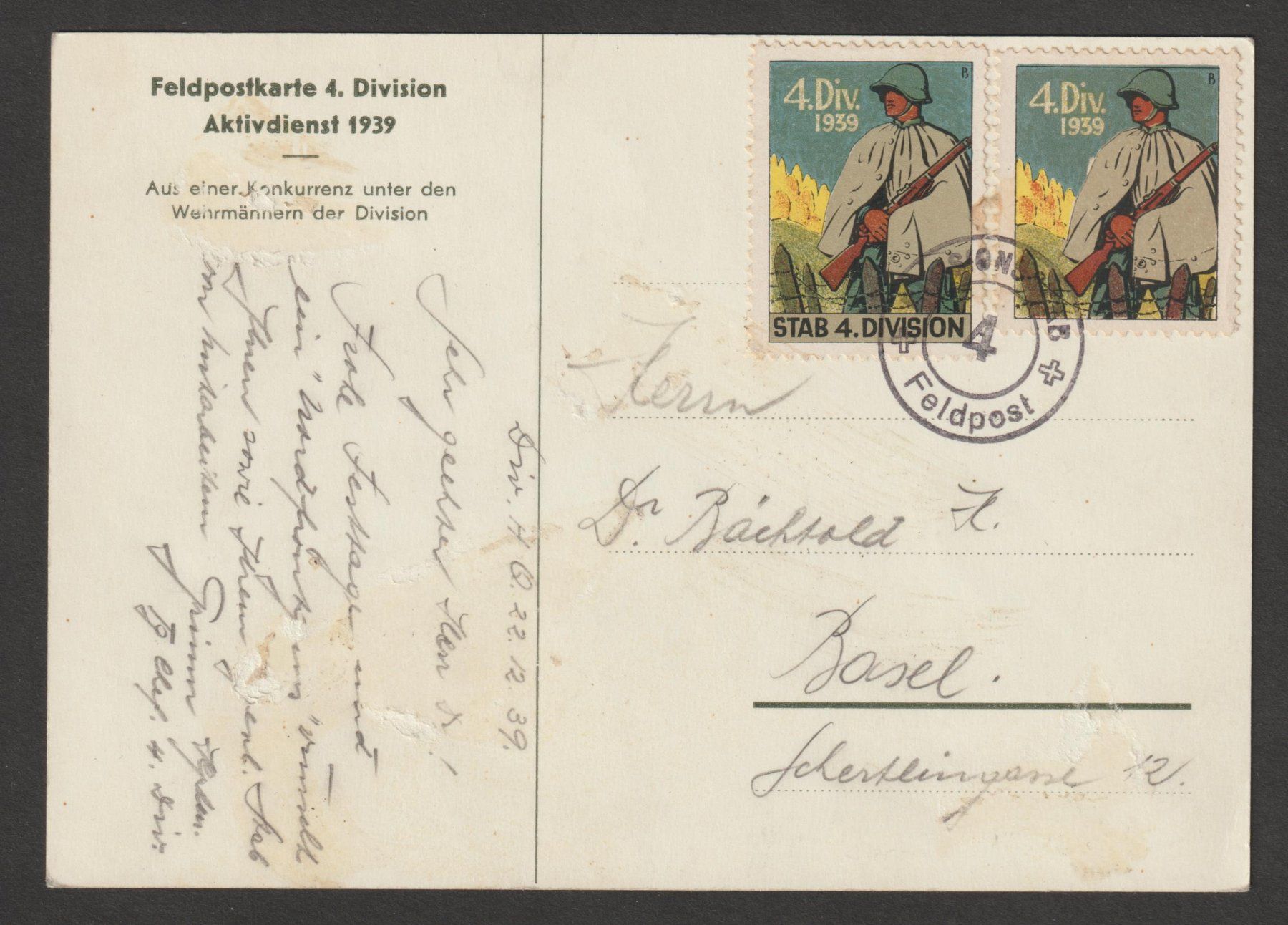 Cartes postales: WK2 Einheitskarte Kommando Nr. 13 – D'occasion à Siebnen par Fstaehli 1