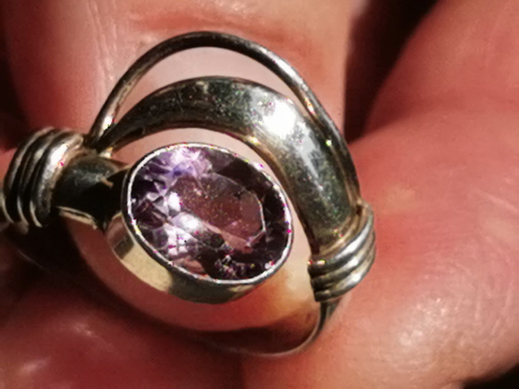 Anelli: Damen Silber Ring mit Amethyst – Usato da Schlieren venduto da vlalif 6