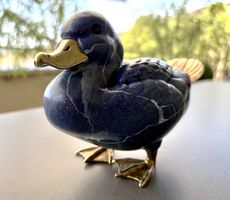 Vintage Ente Canard  Elli Malevolti Italien blau gold Unikat