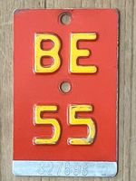 BE 55 - VELONUMMER - FAHRRADSCHILD - PLAQUE DE VELO - BE 55