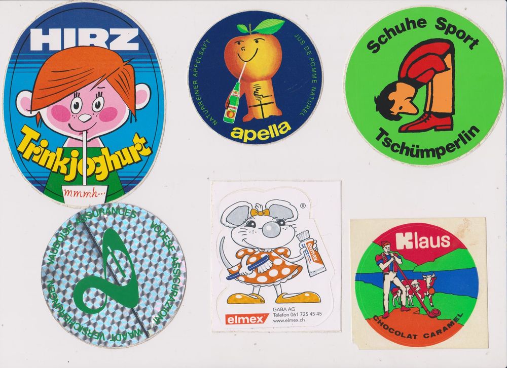 lot de 14 stickers publicité Suisse (Gebraucht) in Bex für CHF 4.2 ...