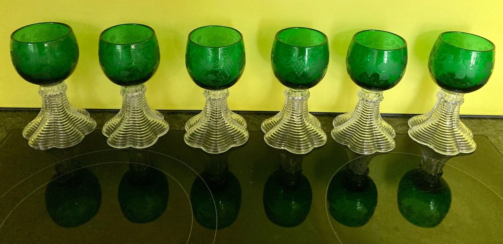 Römer, Weinrömer, 6 antike, geschliffene Weingläser 1-dl. (Gebraucht ...