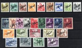 1942-50: Schweiz Dienstmarken: Serien mit Officiel-Aufdruck