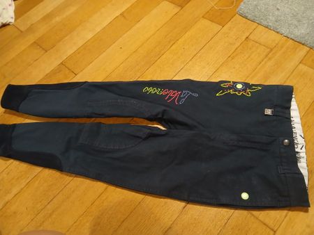 Reithose La Valencio dunkelblau mit Besatz gebraucht Gr.164