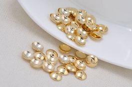 Zwischenteile / Bead Caps rund – echtes Silber 925 vergoldet