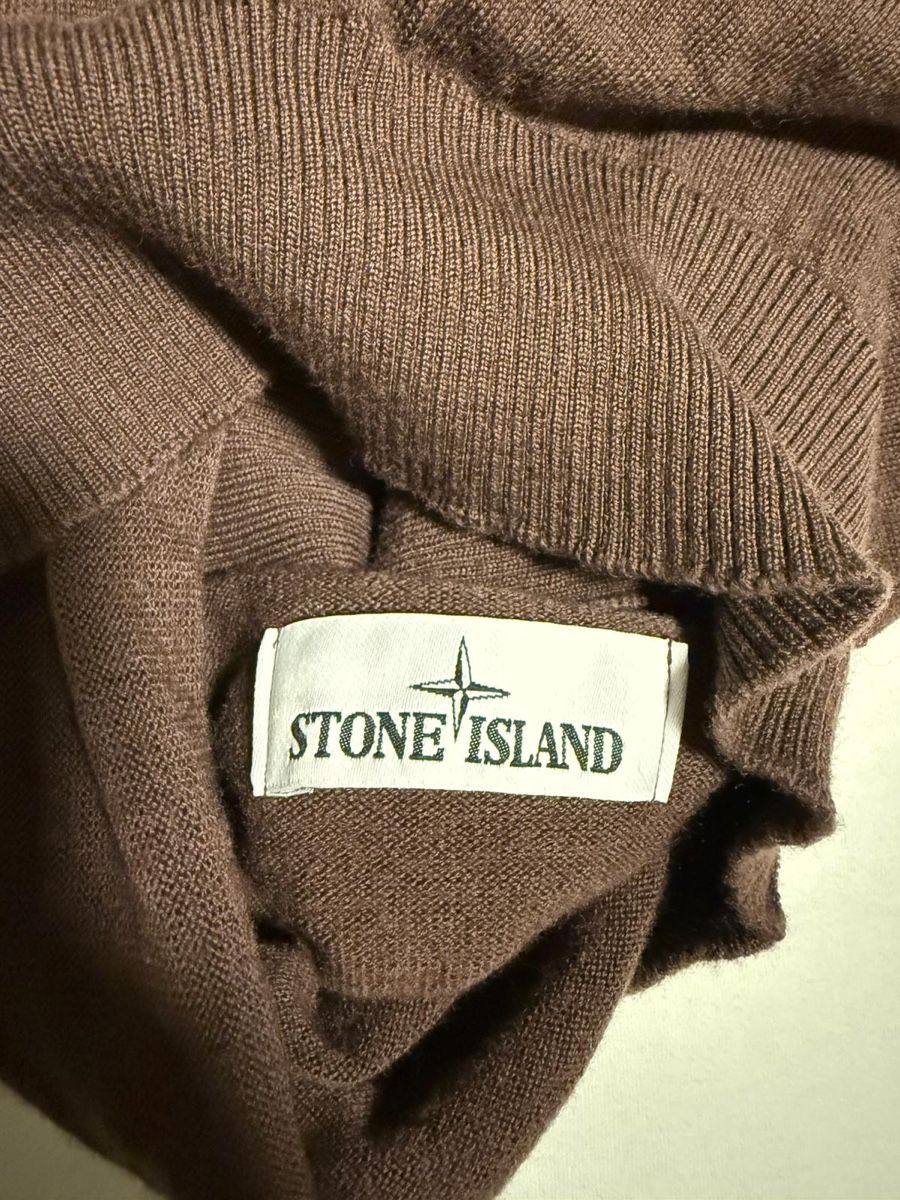 Stone Island Maglioni & Felpe: Stone Island Patch Wolle Kragenpullover | Grösse S, braun – Nuovo (secondo la descrizione) da Küsnacht ZH venduto da Wozdav 1