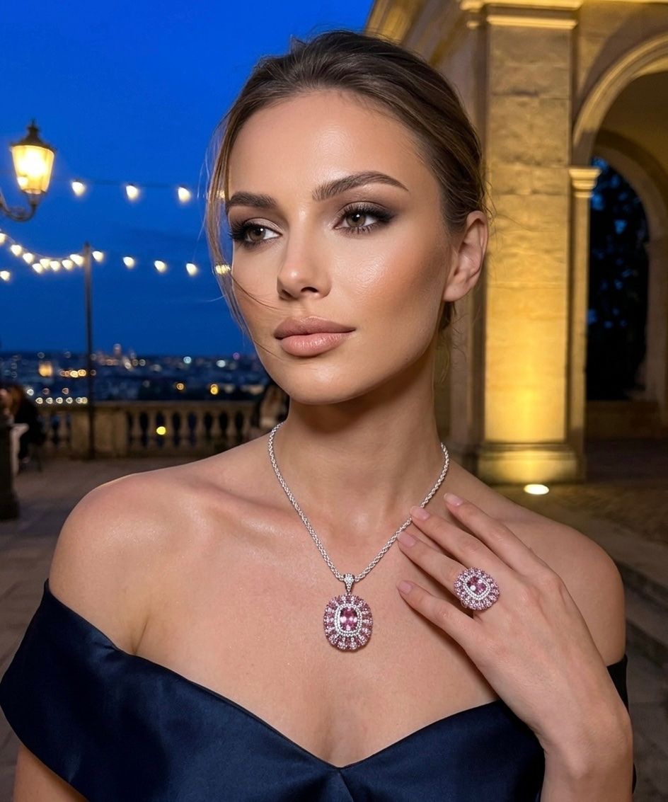 Autres bijoux: Ensemble bijoux : collier et bague roses – Neuf avec emballage d'origine à St-Maurice par Sandrinette123 1