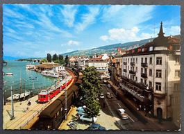 RORSCHACH am Bodensee, Hafenbahnhof mit Hotel Anker, Zug