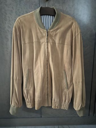 Wildleder Bomberjacke, beige, Gr. 52, gebraucht
