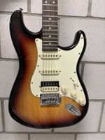 E-Gitarre redwood und Gitarrenverstärker blackstar