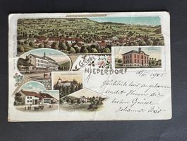 AK 1905 Gruss aus Niederdorf Litho mit Falten (V725)