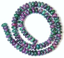 1 Strang echte Rubin-Zoisit Rondellen Perlen 8 x 5 mm