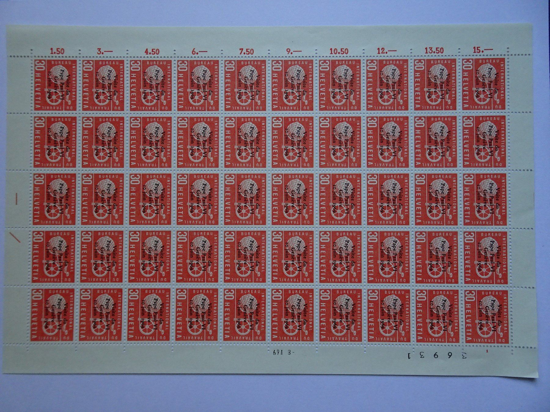 Alle Briefmarken: BIT 1969** – Neu (gemäss Beschreibung) aus Aadorf von Chnorli-Furz