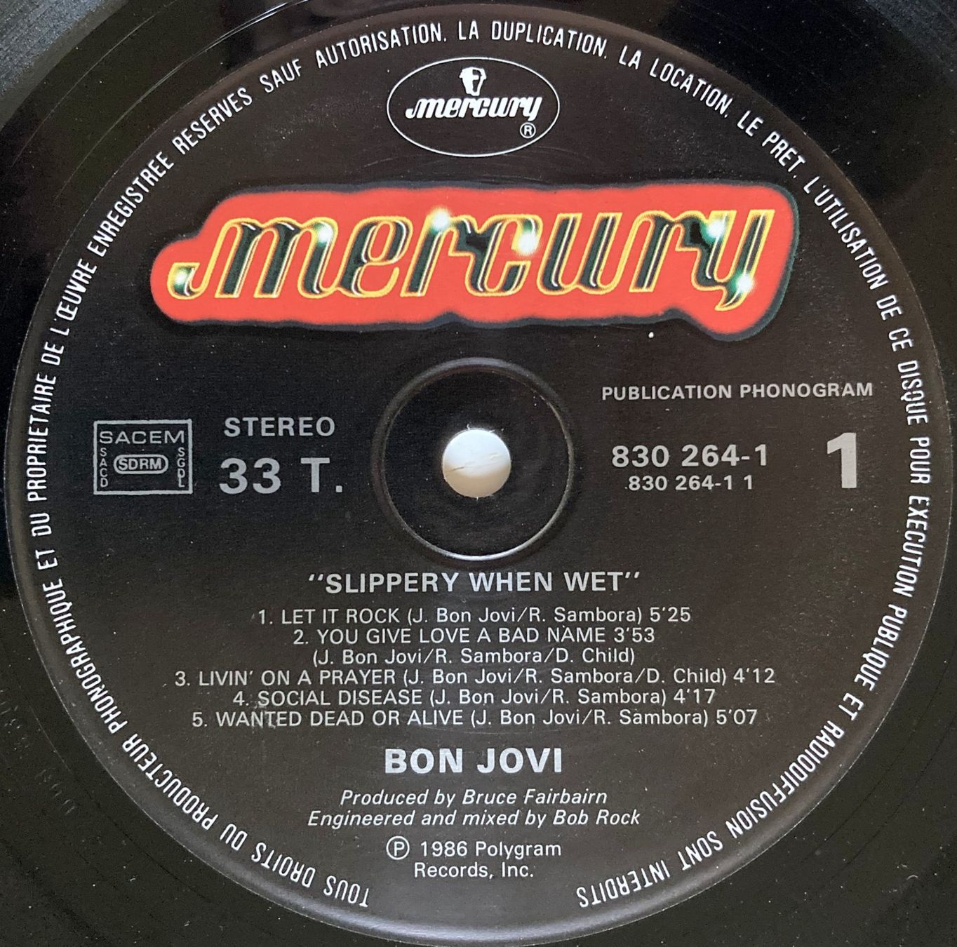 Dischi in vinile: BON JOVI - SLIPPERY WHEN WET – Usato da Bottens venduto da hotter-than-hell 2