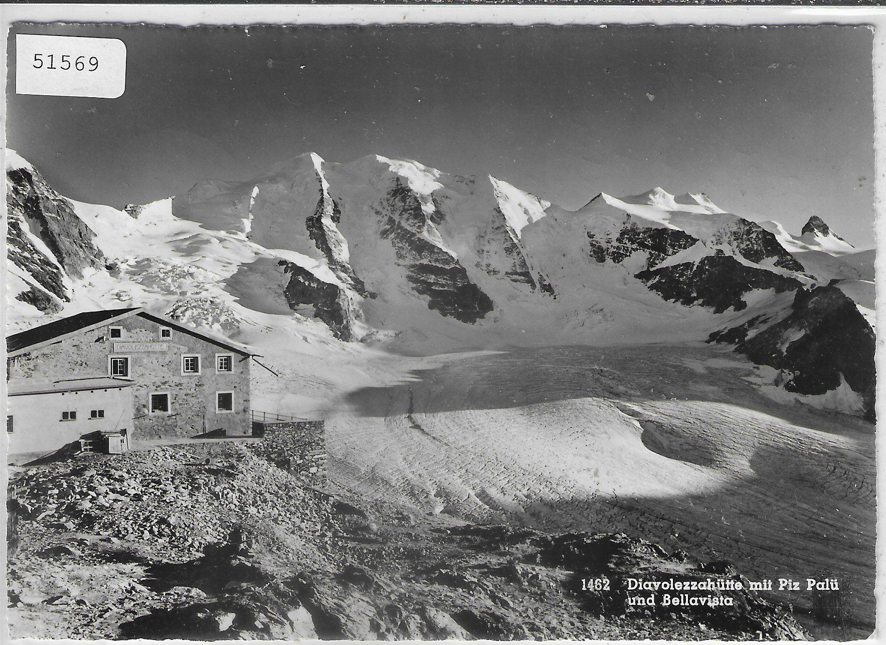 Cartoline postali: Diavolezzahütte mit Piz Palü – Usato da Ettingen venduto da Kartenplanet